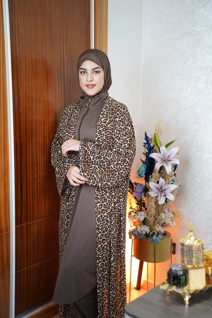 Kimono Femme Imprimé Léopard – Coupe Élégante & Tendance