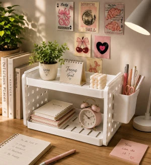Organiseur de bureau رف بلاستيكي قابل للتكديس للمكتب