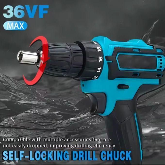 Perceuse Visseuse 36V مثقاب لاسلكي 36 فولت مع بطاريتين وملحقات