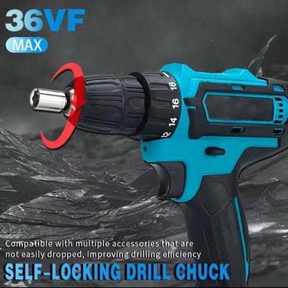 Perceuse Visseuse 36V مثقاب لاسلكي 36 فولت مع بطاريتين وملحقات