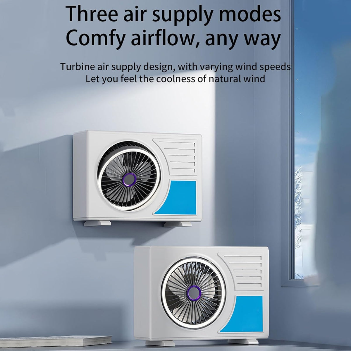 Ventilateur de bureau générique مروحة مكتب قابلة للتعديل بخمس سرعات