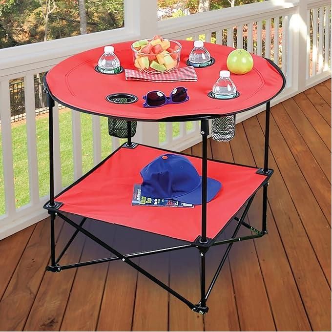 Table de Camping طاولة تخييم قابلة للطي من طبقتين
