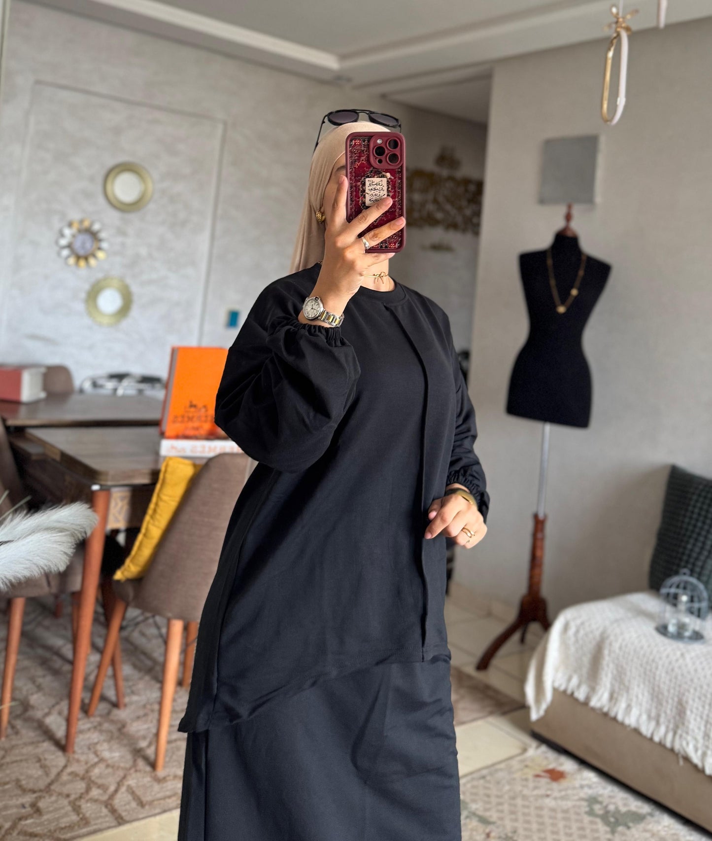 Ensemble Femme Jupe & Haut en Tissu Moutonné – Élégant & Tendance