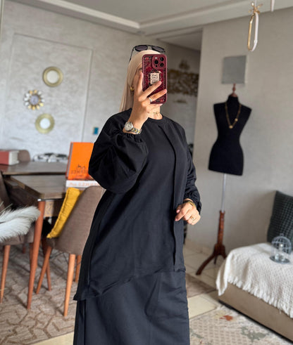 Ensemble Femme Jupe & Haut en Tissu Moutonné – Élégant & Tendance
