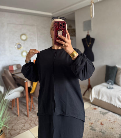 Ensemble Femme Jupe & Haut en Tissu Moutonné – Élégant & Tendance