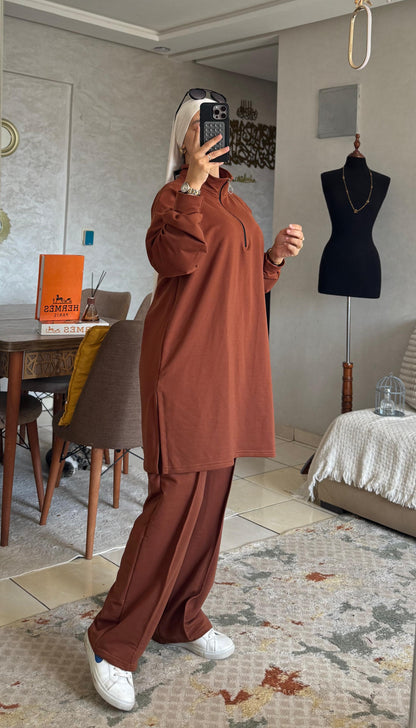 Survêtement Femme en Tissu Moutonné – Ensemble Confortable & Tendance
