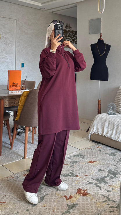 Survêtement Femme en Tissu Moutonné – Ensemble Confortable & Tendance