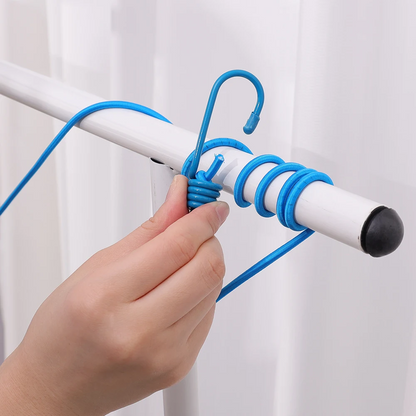 حبل غسيل مرن محمول بمشابك - Corde à linge élastique portable avec pinces