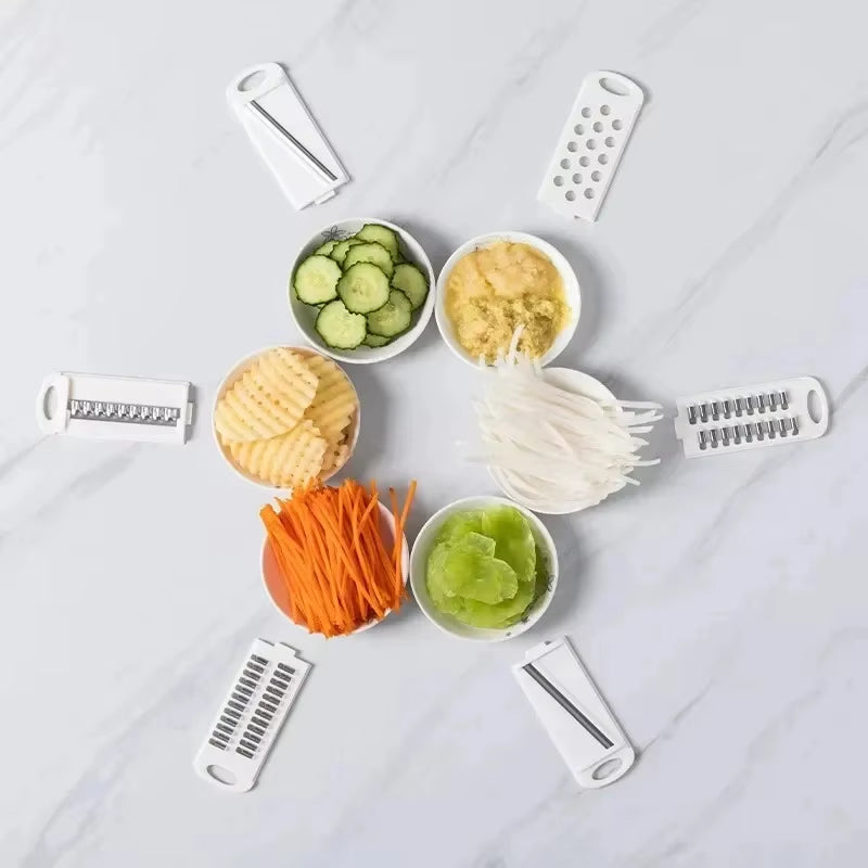 9-in-1 manual vegetable chopper أداة 9 في 1 لتقطيع الخضار يدويًا