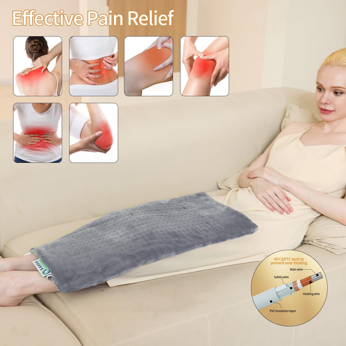 Massaging weighted Heating Pad وسادة تدفئة بالوزن والتدليك