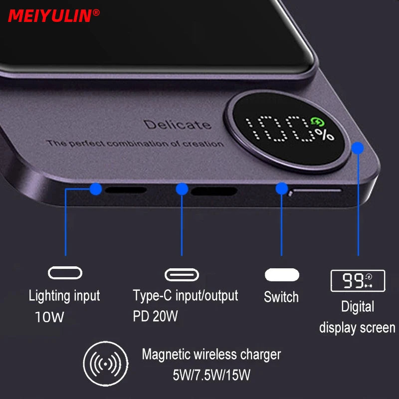 Batterie externe 20000mah شاحن لاسلكي قوة البنك
