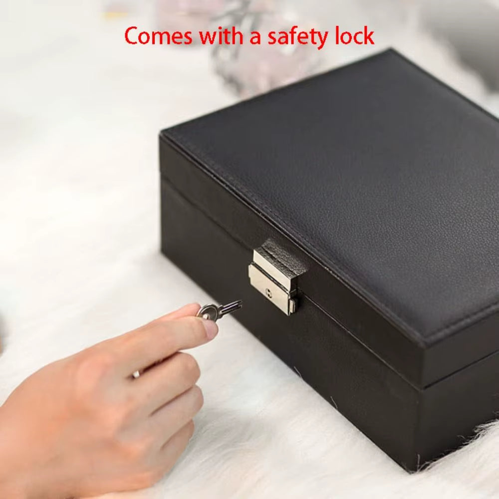 Boîte à bijoux à double compartiment علبة مجوهرات مزدوجة الطبقات