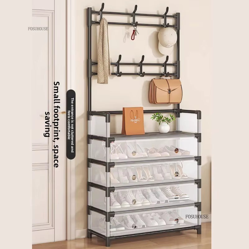 Étagères à chaussures avec porte-manteau رفوف أحذية مع حامل معاطف