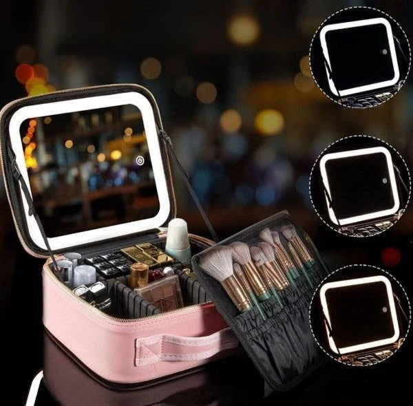 Trousse de Maquillage avec Miroir LED 3 Lumières | MATJARRA