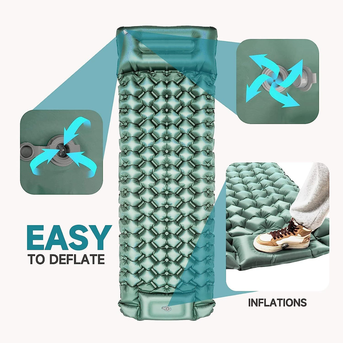 Ultralight Inflatable Camping Mat Sleeping Pad Air Mattress