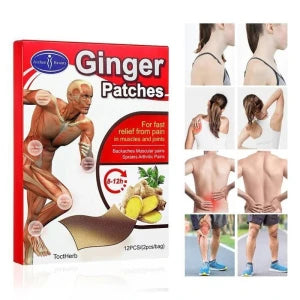 12 Patchs au gingembre pour soulager rapidement ١٢ رقعة زنجبيل لتخفيف آلام العضلات والمفاصل