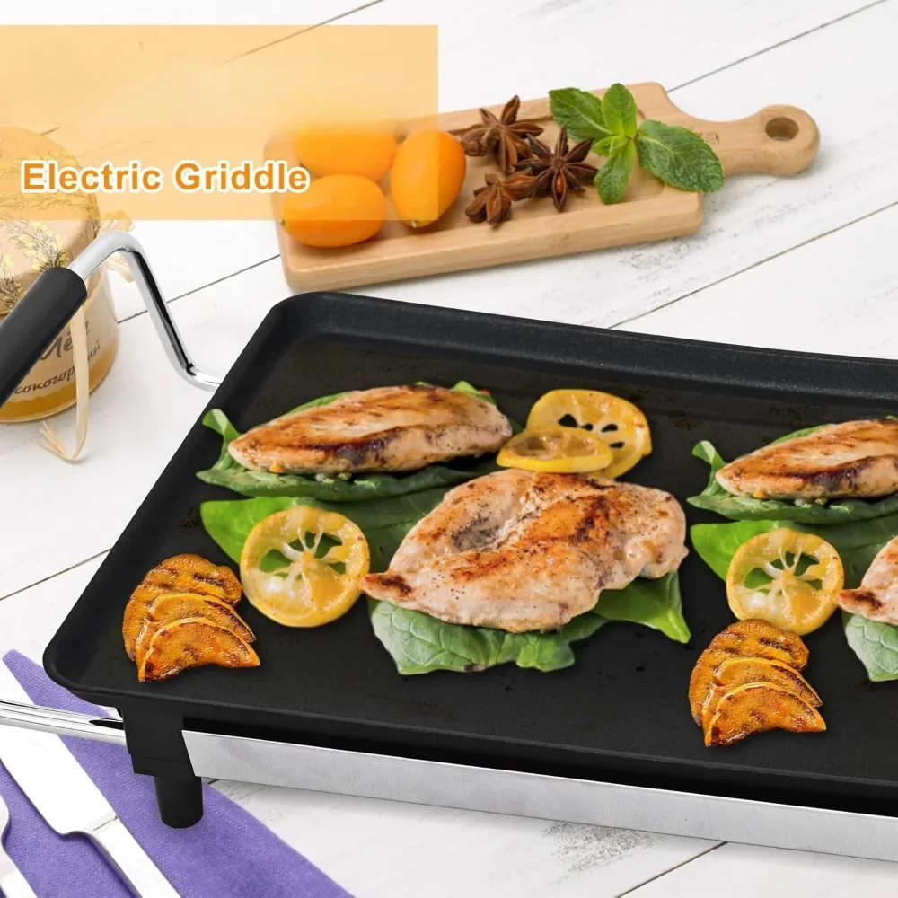 Grande Plaque Teppanyaki Électrique-شواية كهربائية كبيرة الحجم غير لاصقة مع تحكم في درجة الحرارة