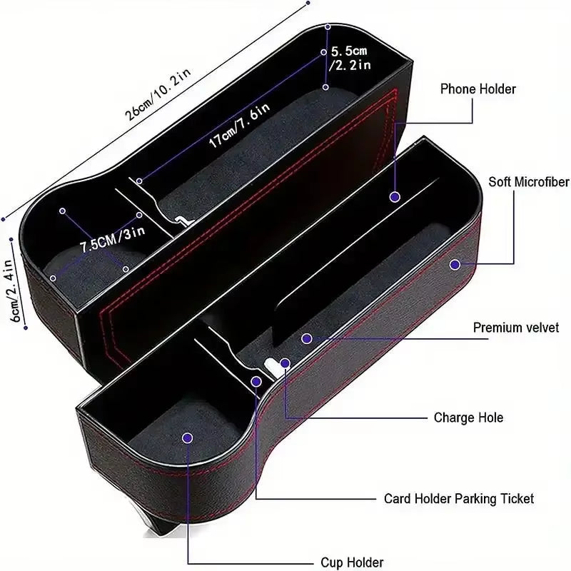 Boîte de rangement pour voiture صندوق تخزين للفجوات في السيارة