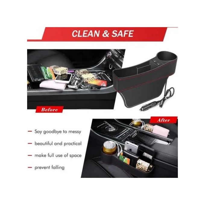 Support pour siège auto USB صندوقي تخزين مع منافذ USB