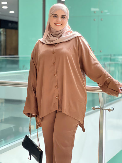 Ensemble Femme Sadafa en Satin – Élégant & Tendance