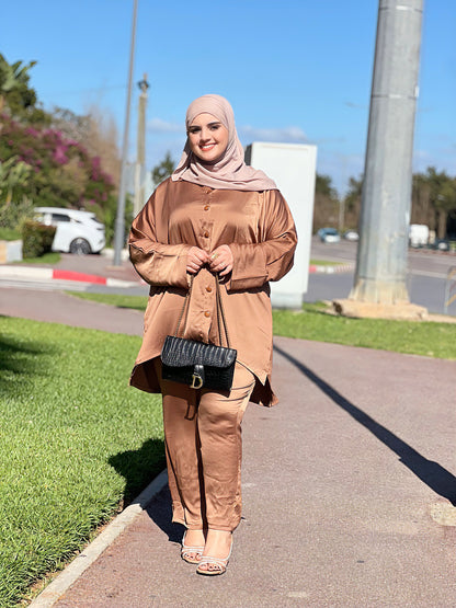 Ensemble Femme Sadafa en Satin – Élégant & Tendance
