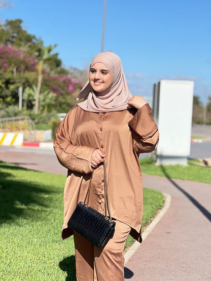 Ensemble Femme Sadafa en Satin – Élégant & Tendance
