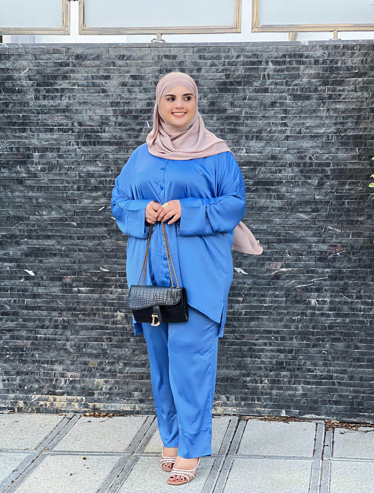 Ensemble Femme Sadafa en Satin – Élégant & Tendance