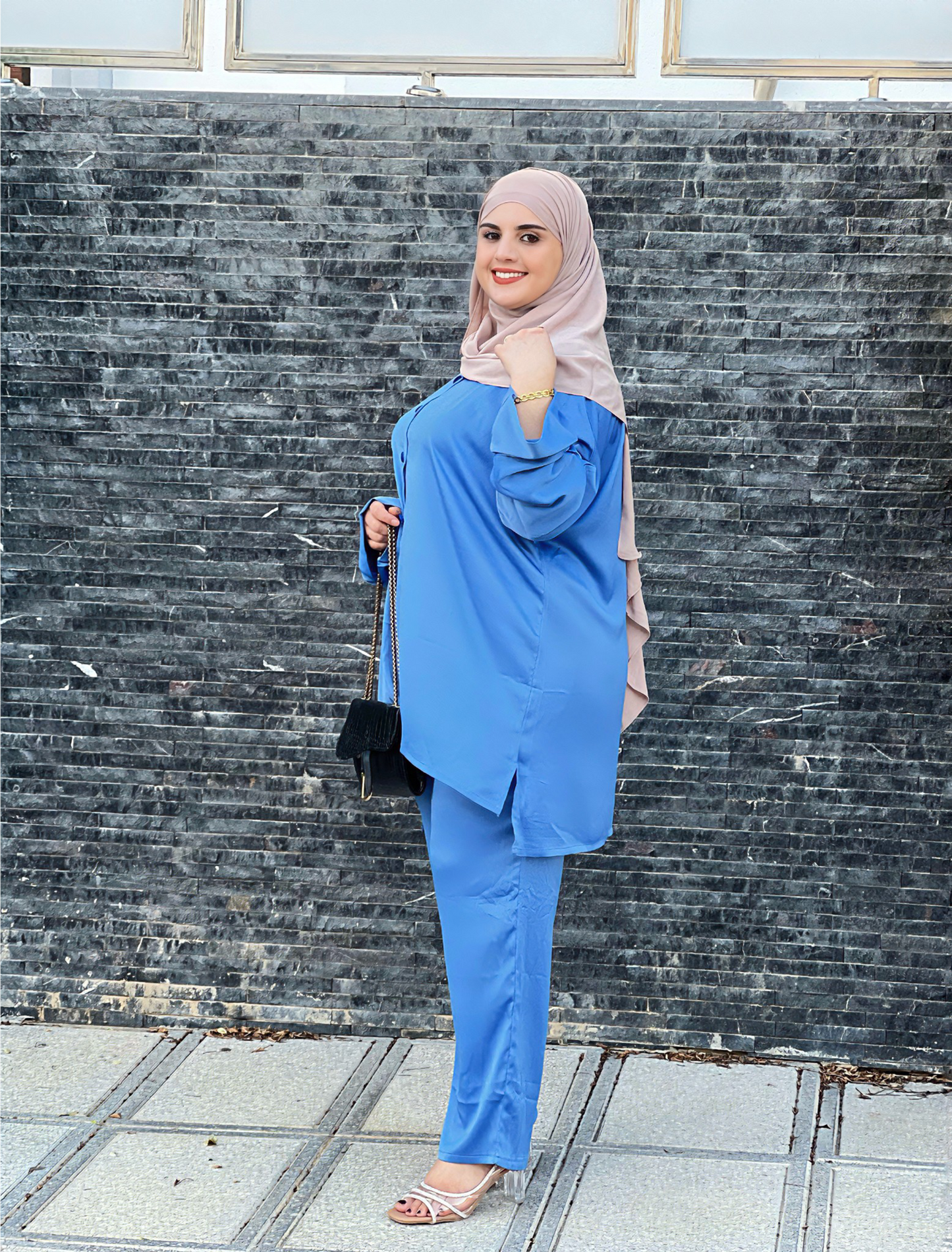 Ensemble Femme Sadafa en Satin – Élégant & Tendance
