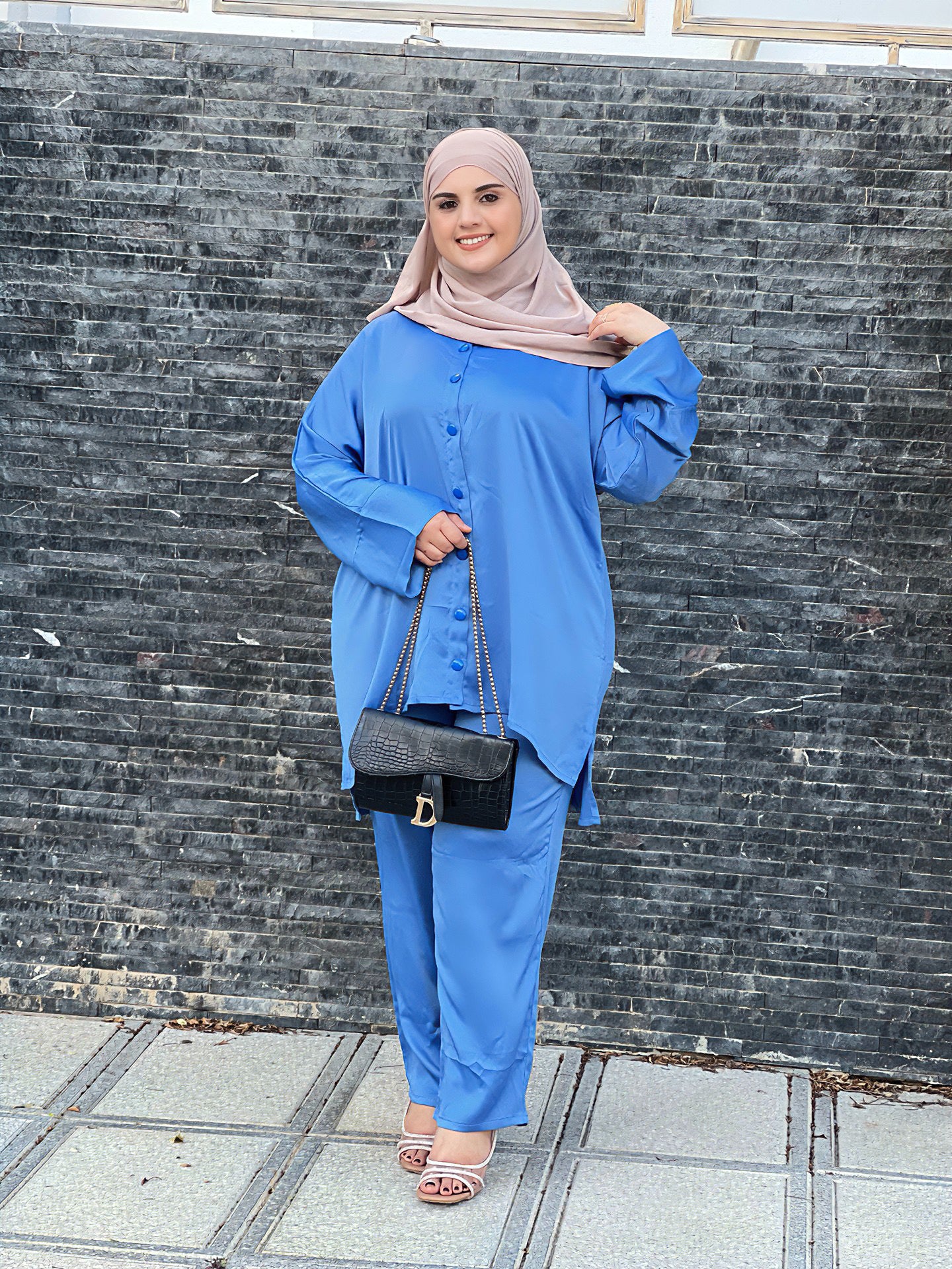 Ensemble Femme Sadafa en Satin – Élégant & Tendance
