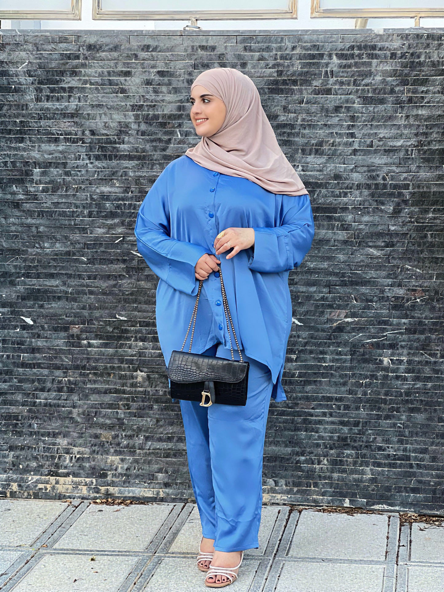 Ensemble Femme Sadafa en Satin – Élégant & Tendance