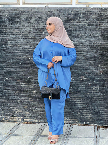 Ensemble Femme Sadafa en Satin – Élégant & Tendance