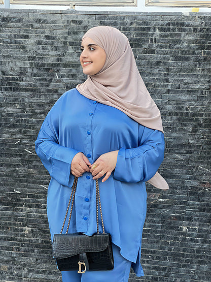 Ensemble Femme Sadafa en Satin – Élégant & Tendance