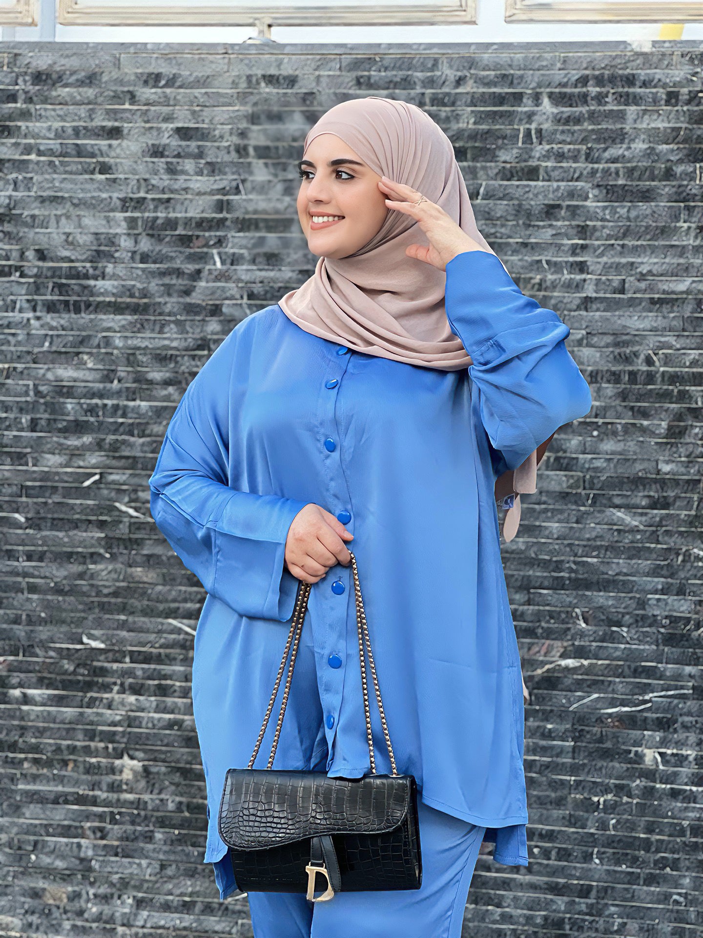 Ensemble Femme Sadafa en Satin – Élégant & Tendance