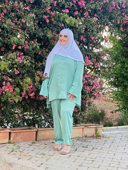 Ensemble Femme Sadafa en Satin – Élégant & Tendance