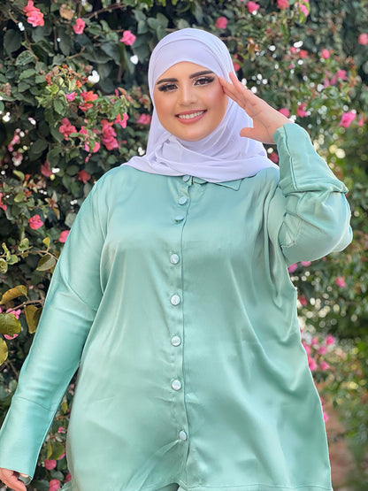 Ensemble Femme Sadafa en Satin – Élégant & Tendance