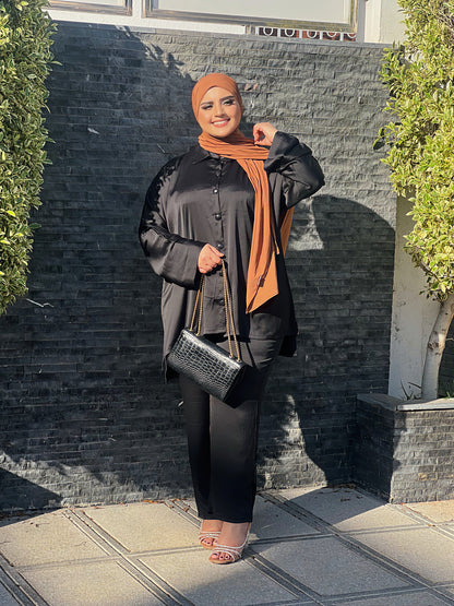 Ensemble Femme Sadafa en Satin – Élégant & Tendance