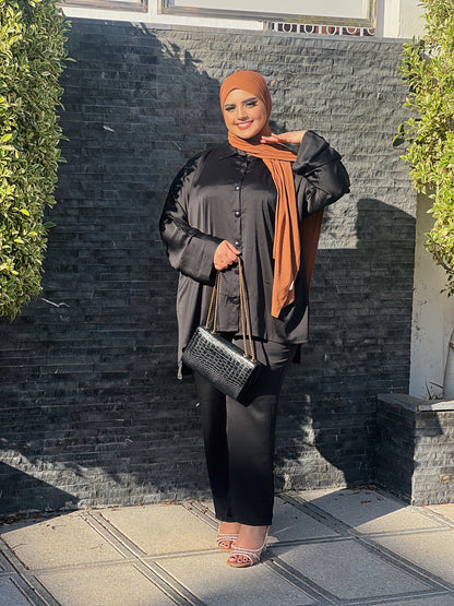 Ensemble Femme Sadafa en Satin – Élégant & Tendance
