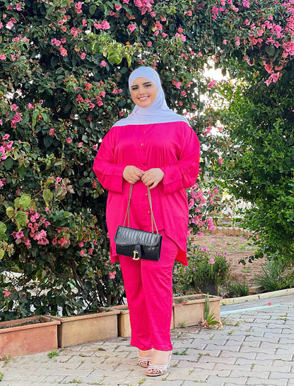 Ensemble Femme Sadafa en Satin – Élégant & Tendance