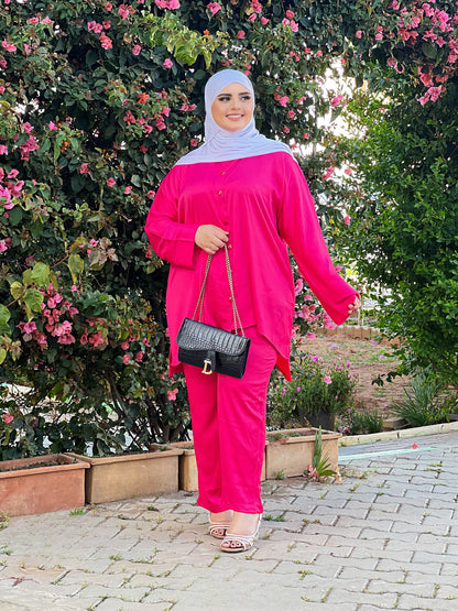 Ensemble Femme Sadafa en Satin – Élégant & Tendance