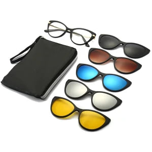 نظارات 5×1 مغناطيسية - Magnetic Clip 5in1 Glasses