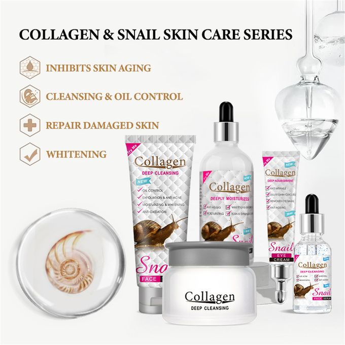 Snail Collagen Facial Skin Care مجموعة مستخلص الكولاجين من الحلزون