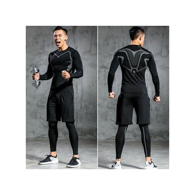 Survêtement de sport pour hommes طقم ضغط كامل بأكمام طويلة