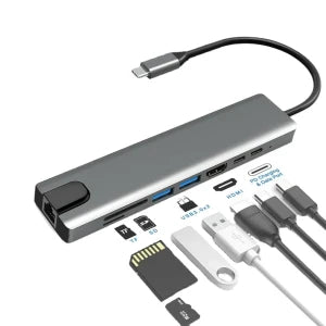 Hub USB C 8 en 1 USB-C ثماني في واحد