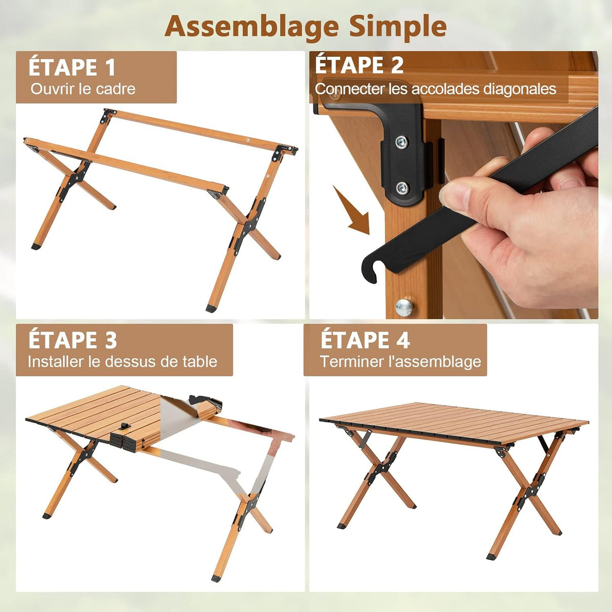 GOPLUS Table de Camping طاولة نزهة قابلة للطي