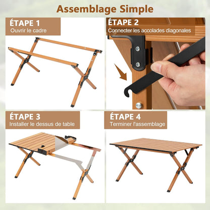 GOPLUS Table de Camping طاولة نزهة قابلة للطي