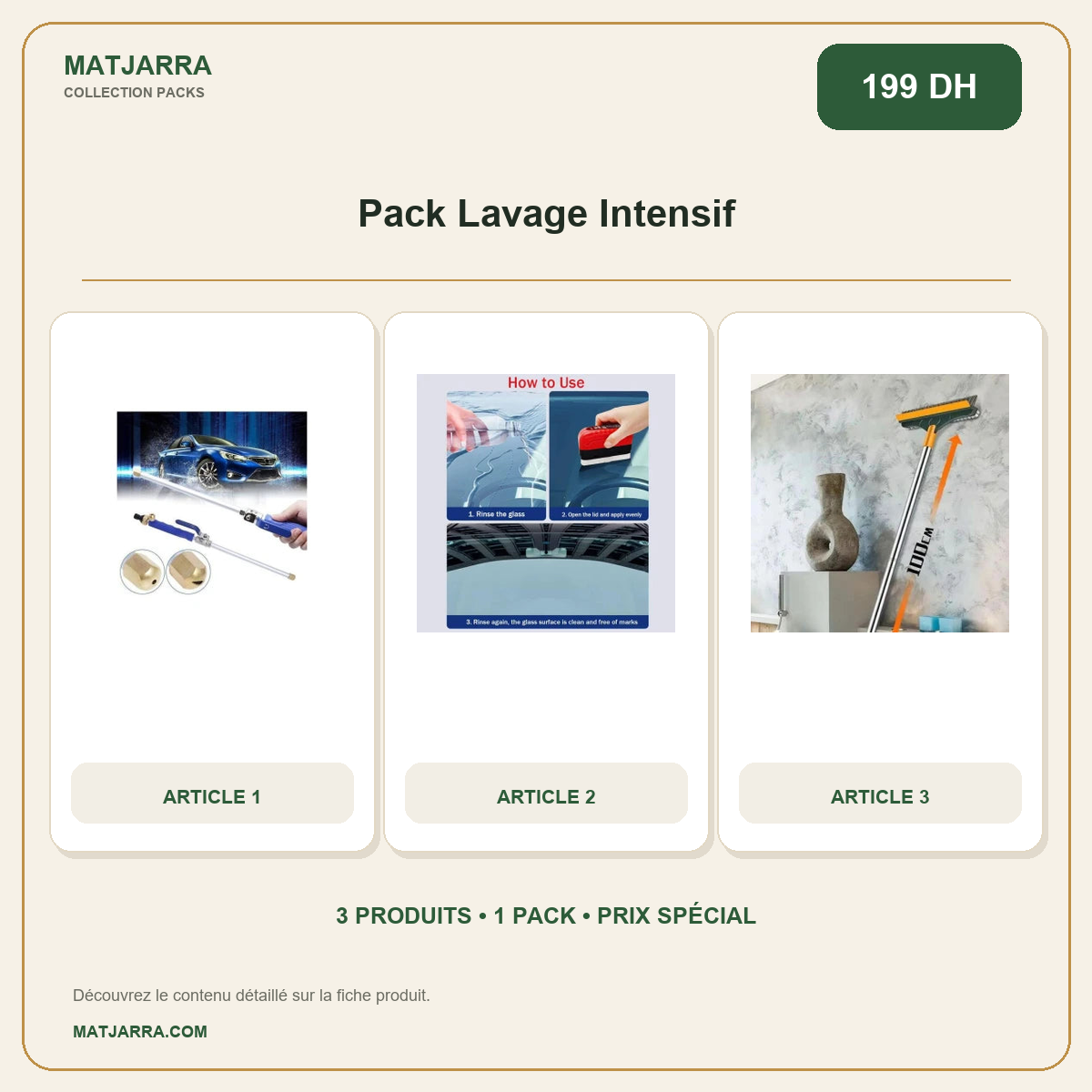 Pack Lavage Intensif, pack MATJARRA de 3 produits, prix 199 DH