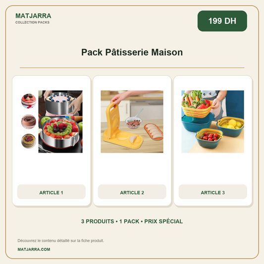 Pack Pâtisserie Maison, pack MATJARRA de 3 produits, prix 199 DH