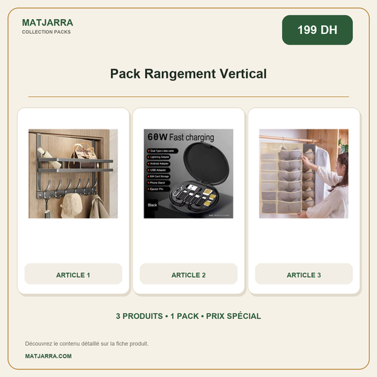 Pack Rangement Vertical, pack MATJARRA de 3 produits, prix 199 DH
