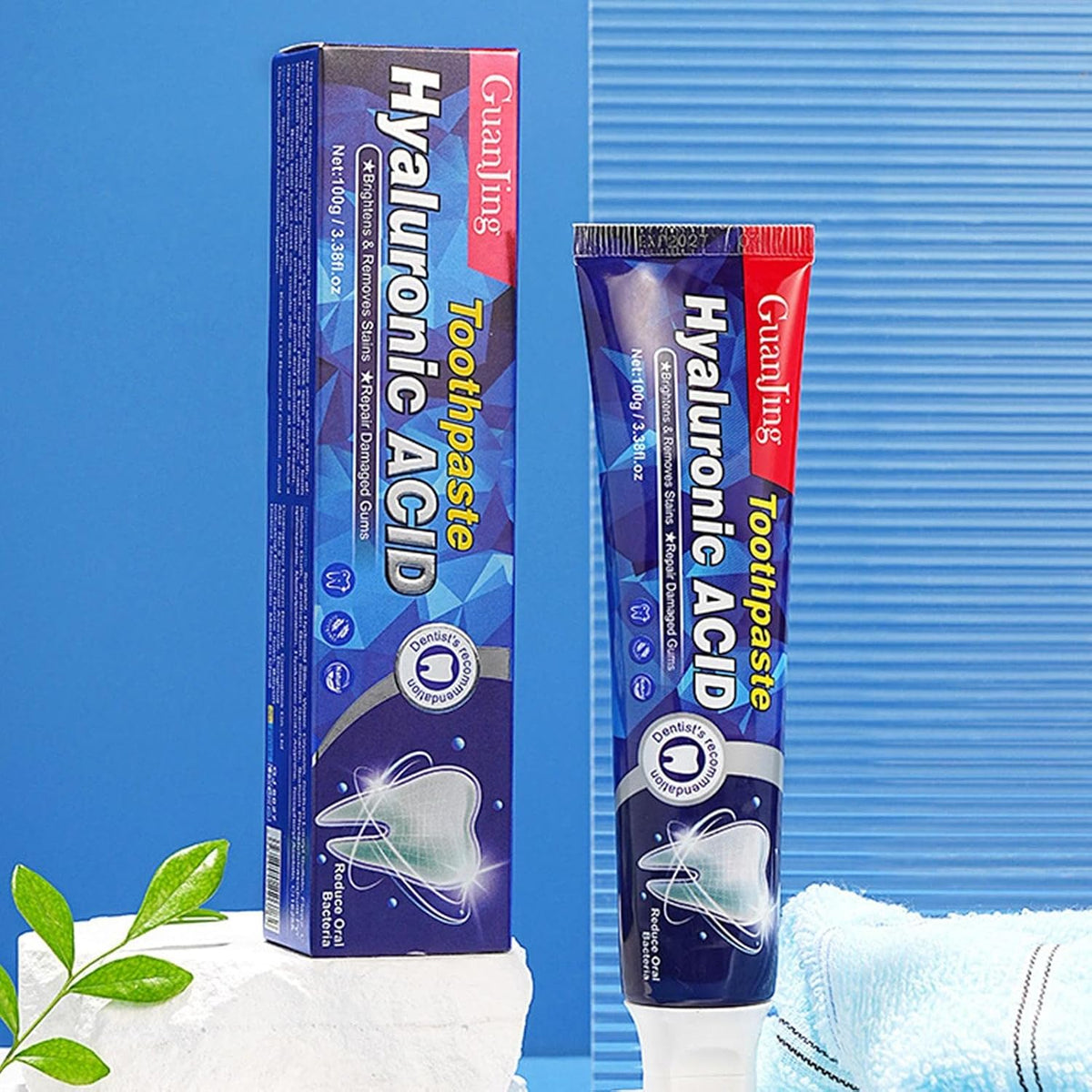 Hyaluronic ACID معجون اسنان بحمض الهيالورونيك لاسنان اكثر بياضًا