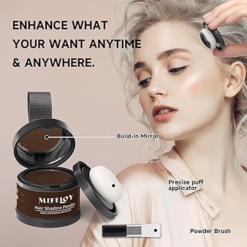 Poudre ombrée pour le contour بودرة لتغطية جذور الشعر الرمادية
